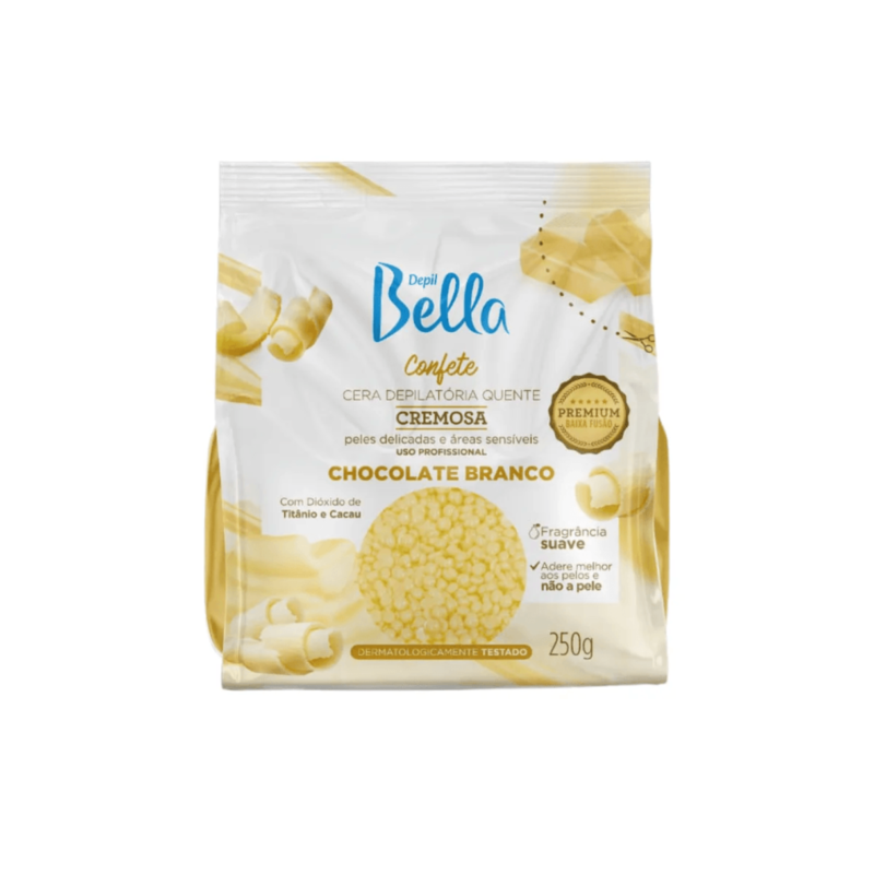 CERA CONFETE CREMOSA CHOCOLATE BRANCO 250G DEPIL BELLA - Image 2