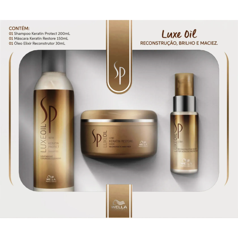 Kit Wella System Prof Luxe Oil Keratin Sh200+ Oil30+ Masc150 - Image 2