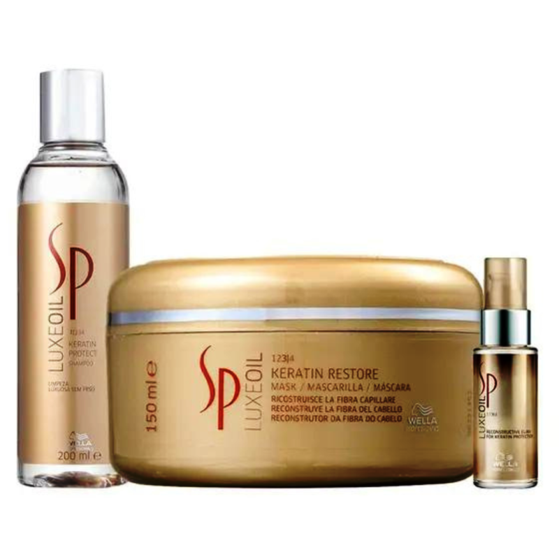 Kit Wella System Prof Luxe Oil Keratin Sh200+ Oil30+ Masc150 - Image 3