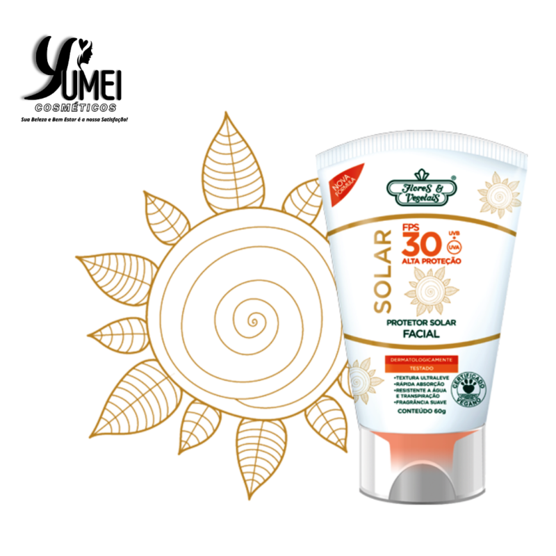 Protetor Solar Facial FPS 30 Flores & Vegetais 60g