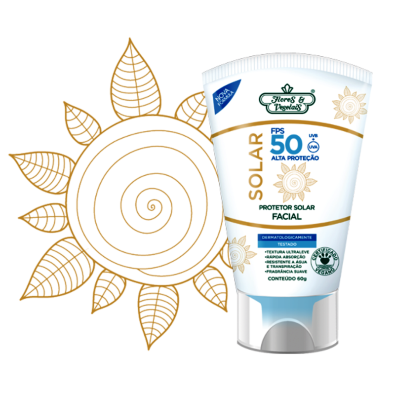 Protetor Solar Facial FPS 50 Flores & Vegetais 60g - Image 2