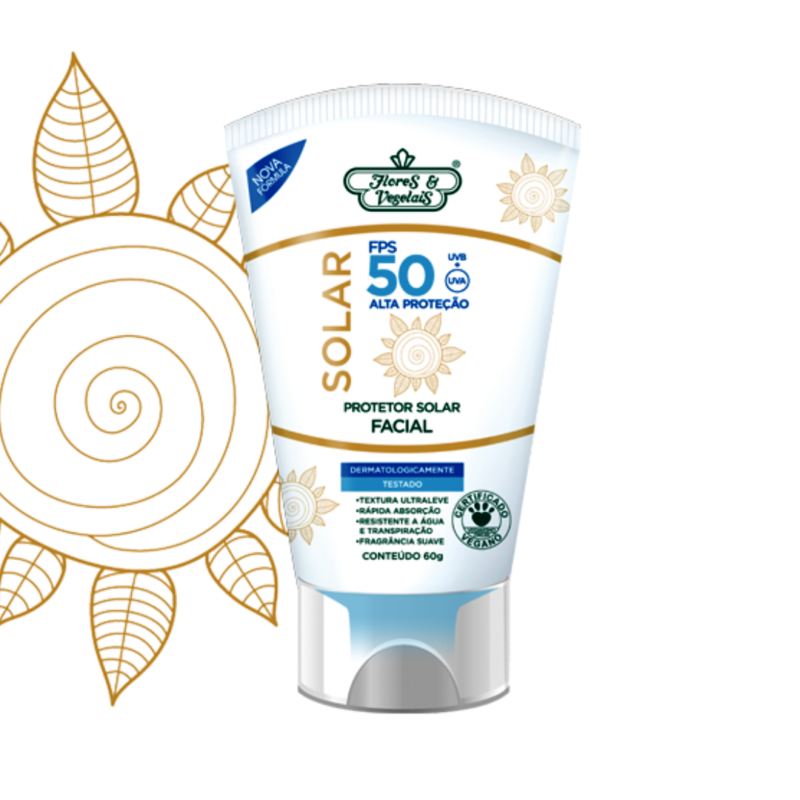 Protetor Solar Facial FPS 50 Flores & Vegetais 60g - Image 3