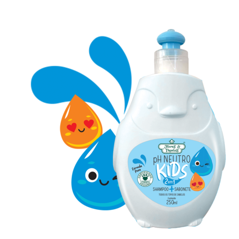 Shampoo Ph Neutro Kids 2em1 FLORES E VEGETAIS 310ml - Image 2