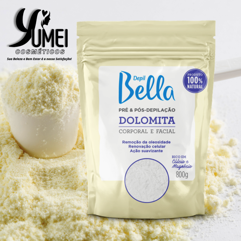 DOLOMITA PRÉ E PÓS-DEPILAÇÃO DEPIL BELLA 800G