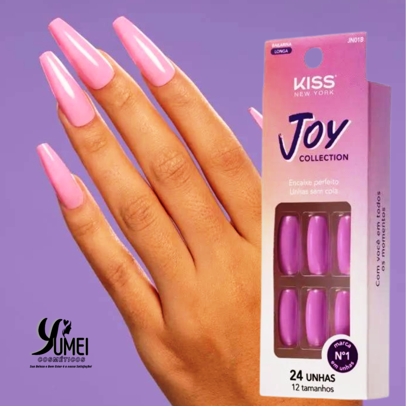 Unha Postiça Joy Collection Sweet Pink 24un Kiss New York