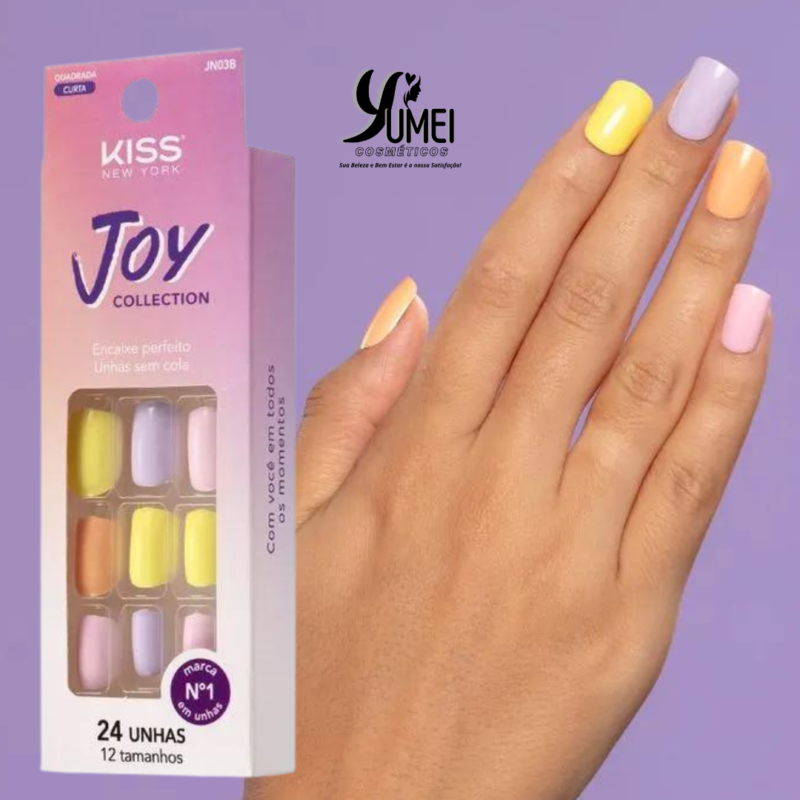 Unha Postiça Joy Collection Candy Colors 24un Kiss New York