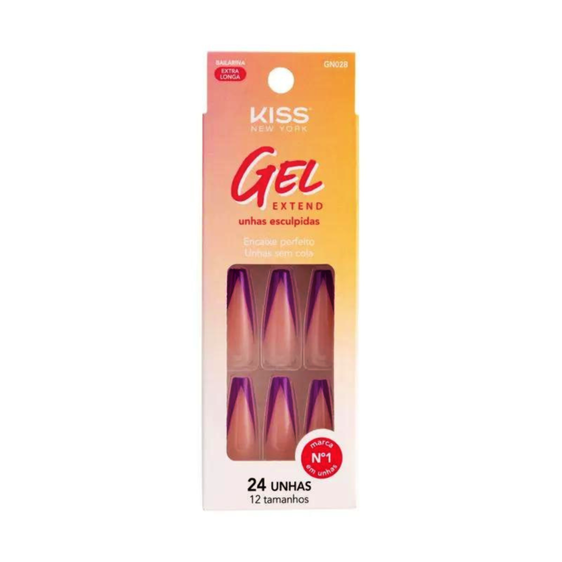 Unha Postiça Gel Extend New Purple 24un Kiss New York - Image 4