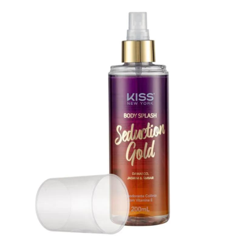 BODY SPLASH SEDUCTION GOLD 200ML Kiss New York - Image 4