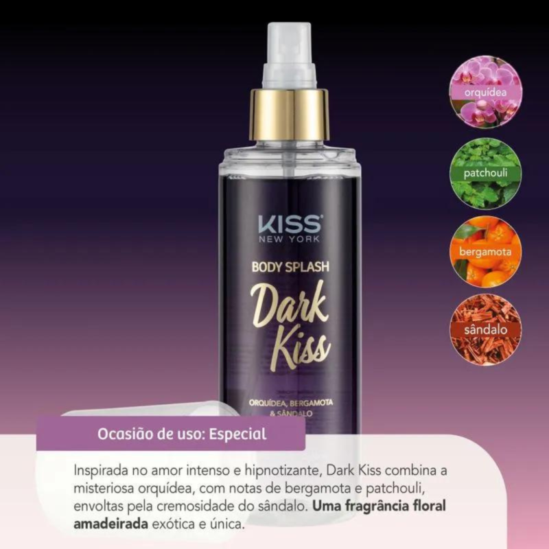 Body Splash Dark Kiss 200ml Kiss New York - Image 2