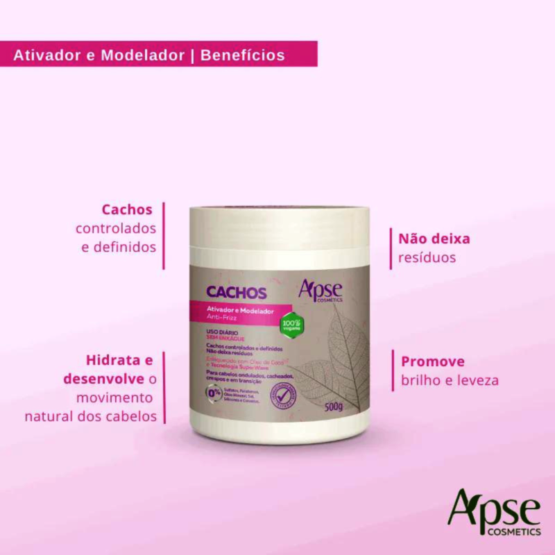 Ativador e Modelador Anti-Frizz Apice Cachos 500g No Poo e Low Poo - Image 2