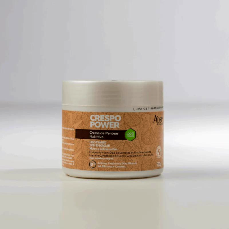 Creme de Pentear Nutritivo Apice Crespo Power 500g No Poo e Low Poo