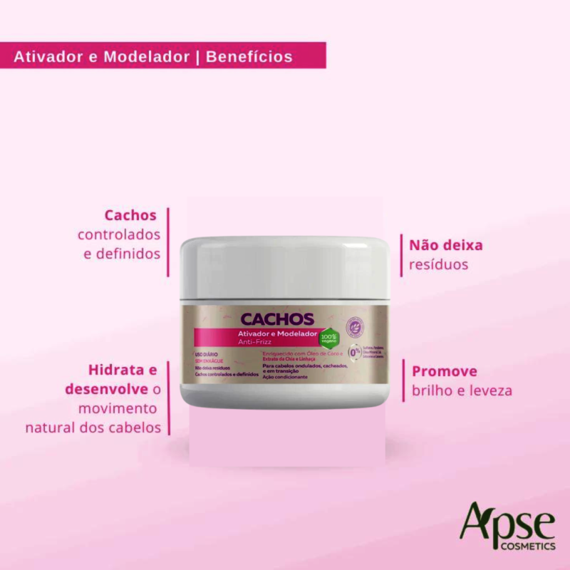 Ativador e Modelador Anti-Frizz Apice Cachos 80g No Poo e Low Poo - Image 2