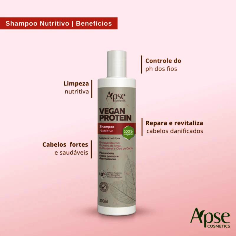 Shampoo Nutritivo Apice Vegan Protein 300ml - Image 2