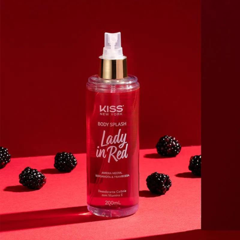 Body Splash LADY IN RED 200ml Kiss New - Image 2