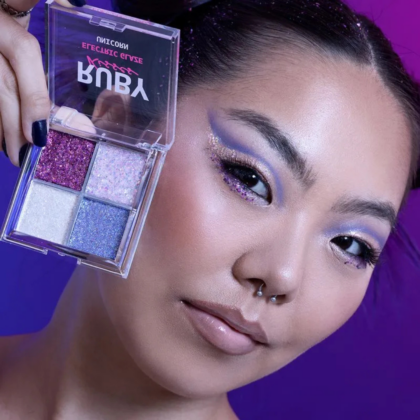 Paleta de Sombras Glitter Ruby Kisses Unicorn Cores Vibrantes e Pigmentadas