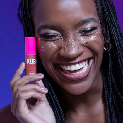 Gloss Ruby Kisses Glitter Labial Cor Blush Gold Acabamento Glamouroso