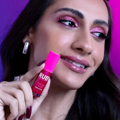 Gloss Labial Ruby Kisses Fuchsia Glitter Efeito 3D Brilhante